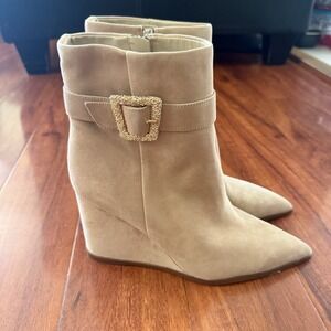 SAM EDELMAN Weslie Suede Boots Beige Size 9.5 NWOB $200